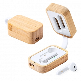 Casti audio de tip earphones cu carcasa din bambus - AP721931