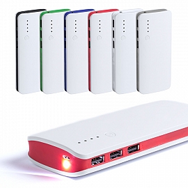 Powerbank de 10000 mAh din plastic cu 3 porturi USB - AP781878